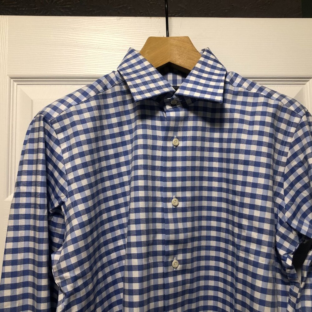 David Donahue men's new 100%cotton dress shirt w/French cuffs  size: 16/36-37
